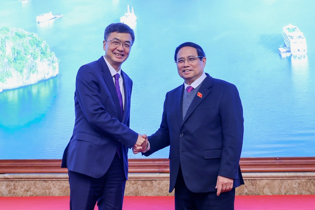 Thủ tướng tiếp Bí thư Khu ủy Quảng Tây (Trung Quốc) Trần Cương - Ảnh: VGP/Nhật Bắc