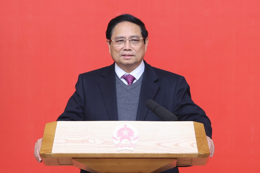 Bí thư Đảng ủy Chính phủ, Thủ tướng Chính phủ Phạm Minh Chính phát biểu tại Hội nghị - Ảnh: VGP/Nhật Bắc