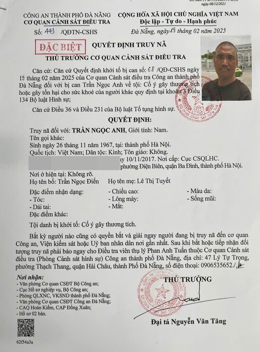 Một trong 3 đối tượng bị truy nã đặc biệt (Ảnh CA)