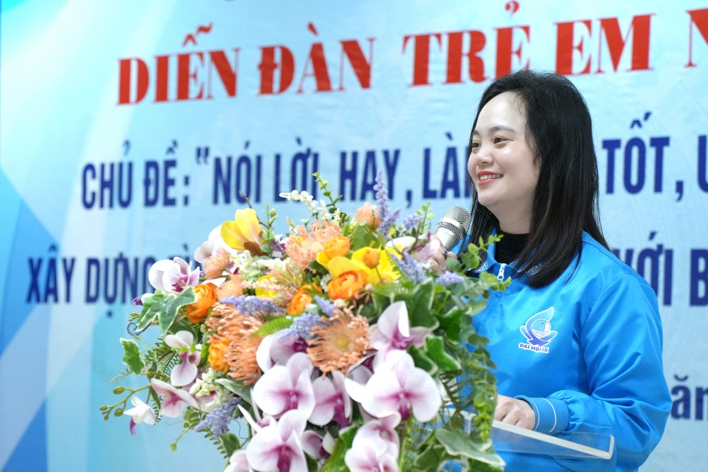 Đồng chí Nguyễn Thị Thanh Tâm - Uỷ viên BCH Thành đoàn Hà Nội, Bí thư Quận Đoàn, Chủ tịch Hội đồng Đội Quận Đống Đa