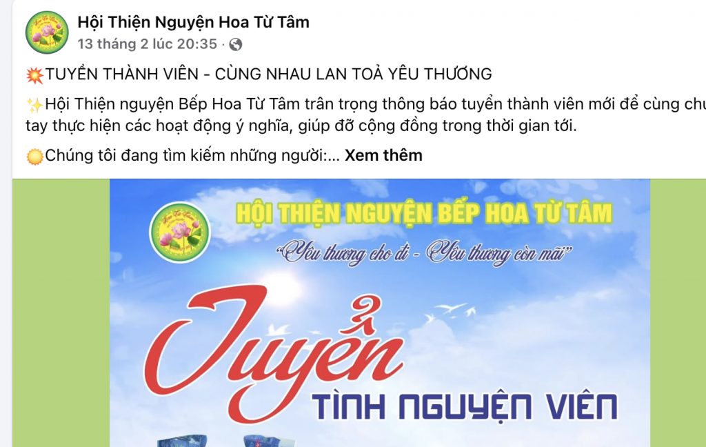 Nhóm thiện nguyện kết nối qua mạng xã hội