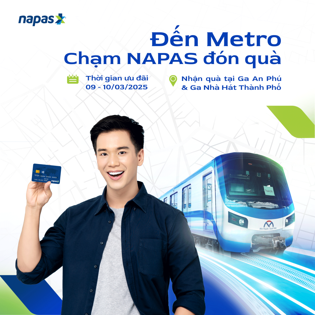 Chủ thẻ NAPAS đi metro 
