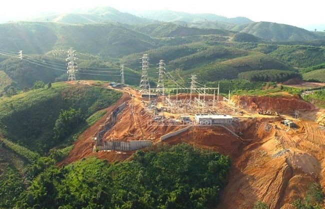 Kon Tum: Trạm cắt 220KV Bờ Y bị sạt trượt nghiêm trọng