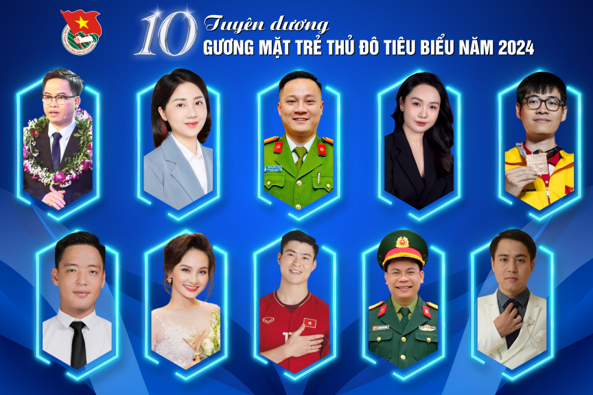 Danh sách 10 gương mặt trẻ Thủ đô tiêu biểu năm 2024