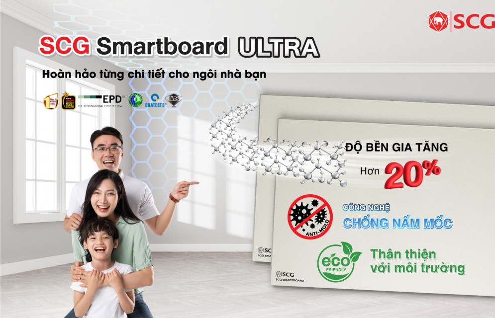 SCG ra mắt tấm xi măng sợi Thế hệ mới Smartboard Ultra đạt chuẩn chứng nhận EPD quốc tế