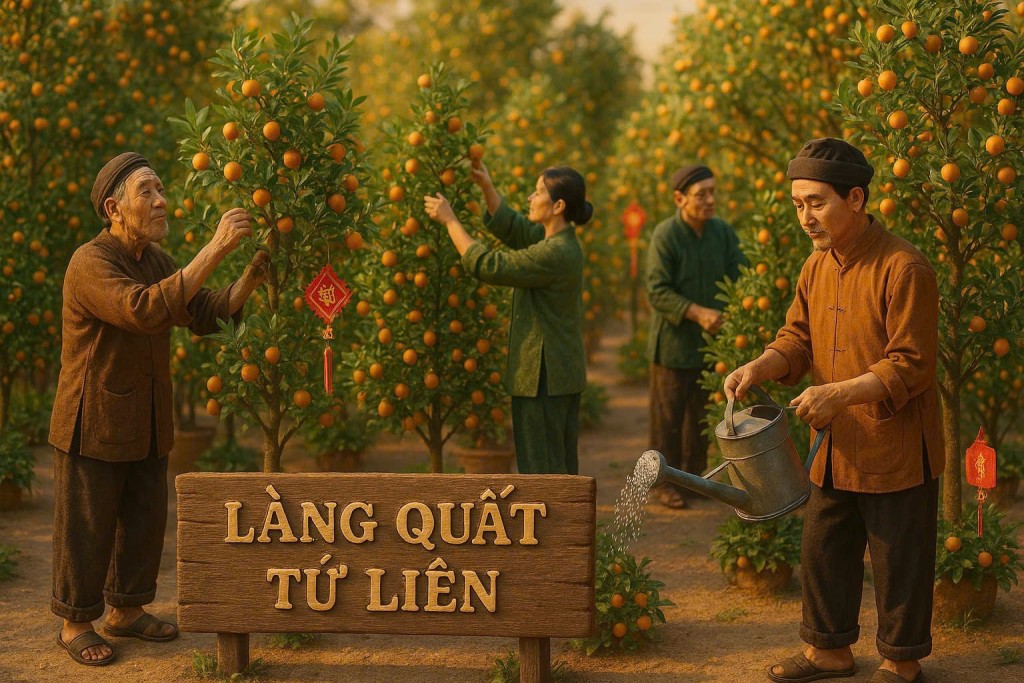 Làng quất Tứ Liên, xôi Phú Thượng… sinh động dưới góc nhìn AI