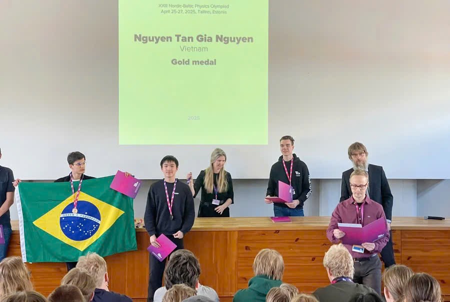 Nguyễn Tấn Gia Nguyên giành huy chương Vàng Olympic Vật lý Bắc Âu - Baltic năm 2025.