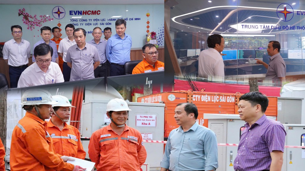  Ông Ngô Sơn Hải - Phó Tổng giám đốc EVN đi kiểm tra và đồng viện anh em công nhân tại các điểm trực.