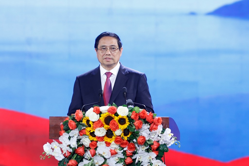 Thủ tướng Phạm Minh Chính phát biểu tại lễ kỷ niệm 50 năm Ngày giải phóng Côn Đảo (1/5/1975-1/5/2025) - Ảnh: VGP/Nhật Bắc