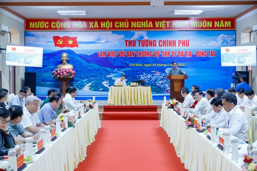Thủ tướng nhấn mạnh 6 nhiệm vụ lớn Bà Rịa-Vũng Tàu cần lưu ý - Ảnh: VGP/Nhật Bắc