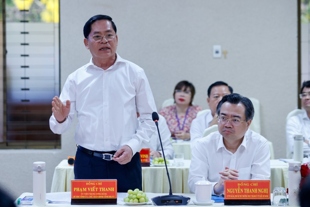 Bí thư tỉnh ủy Bà Rịa - Vũng Tàu Phạm Viết Thanh phát biểu - Ảnh: VGP/Nhật Bắc
