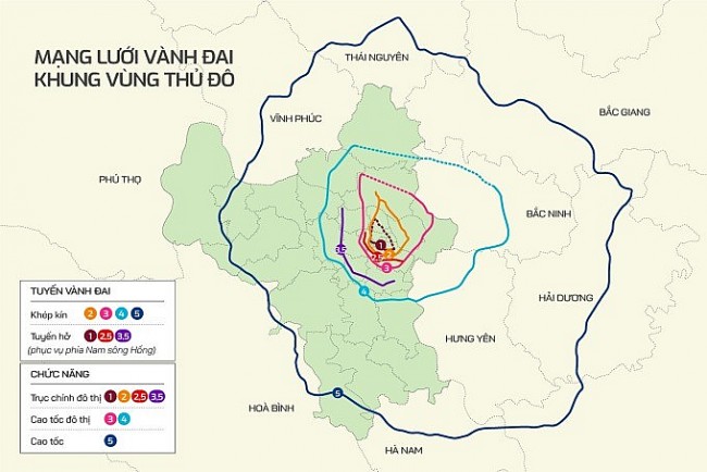 Đường Vành đai 5 vùng Thủ đô đi qua 7 huyện, TP Hải Dương