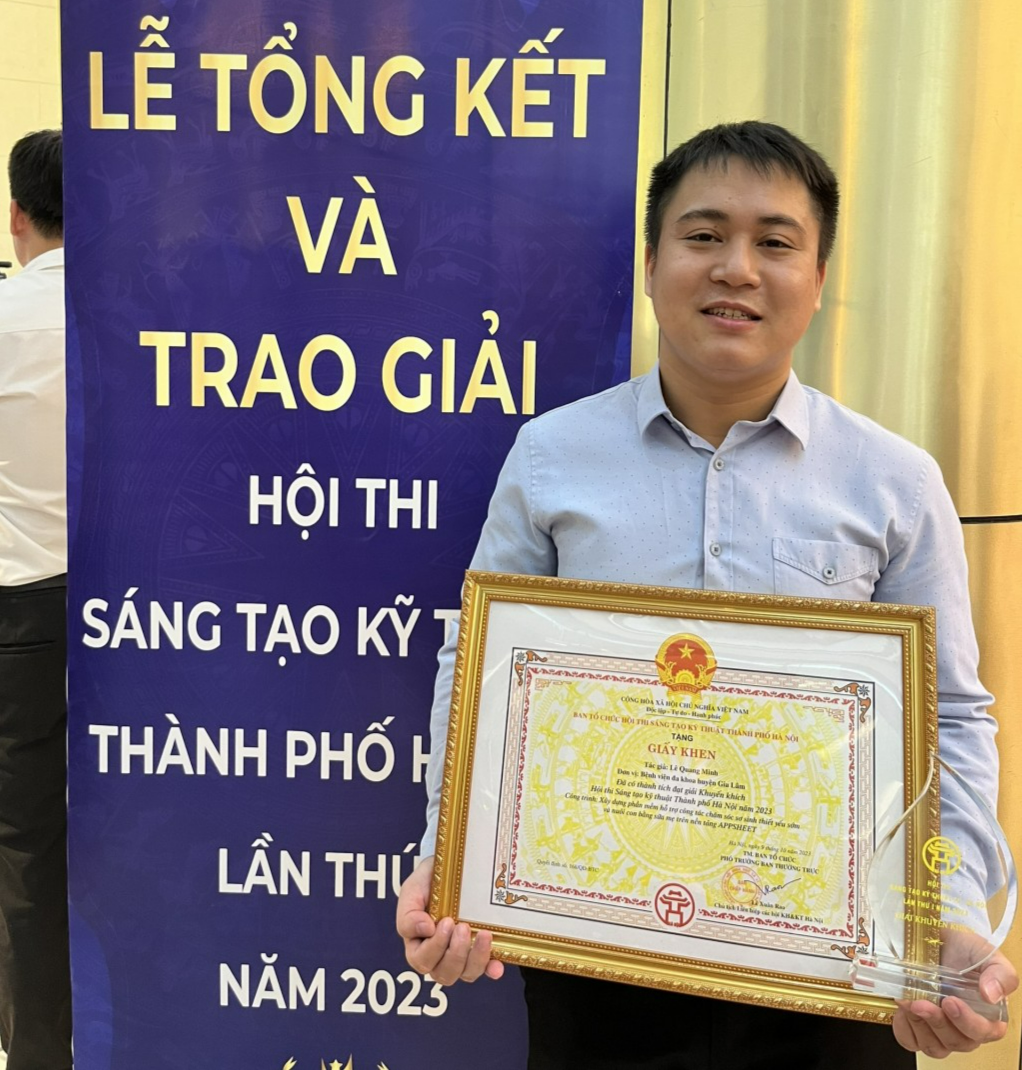 iành giải Nhất hội thi Kỹ thuật sáng tạo trẻ ngành Y tế khu vực Hà Nội lần thứ 30
