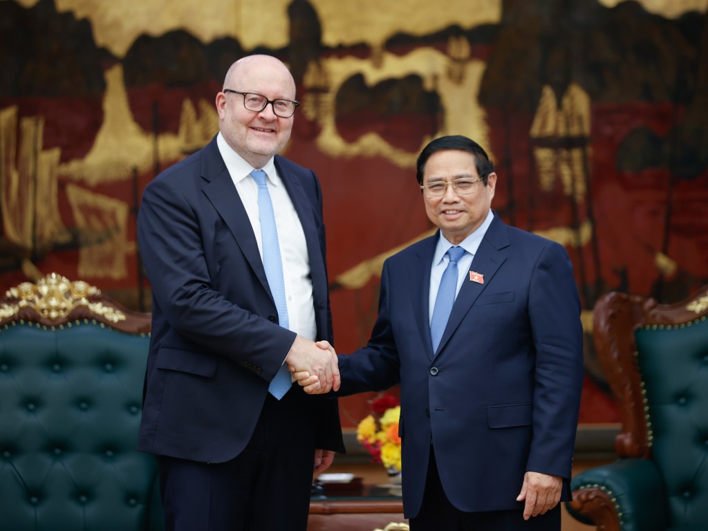 Thủ tướng Phạm Minh Chính tiếp ông Tomas Heidar, Chánh án Tòa án quốc tế về Luật biển (ITLOS) - Ảnh: VGP/Nhật Bắc