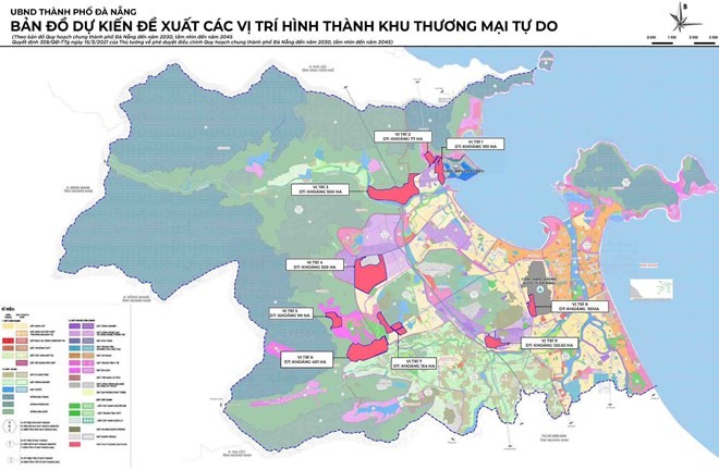 Bản đồ phương án thành lập Khu thương mại tự do Đà Nẵng (Ảnh: DSEZA)