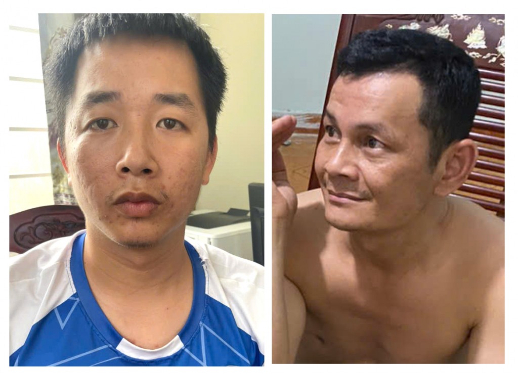2 đối tượng Lương Văn Chung (trái)  và Nguyễn Tiến Lê