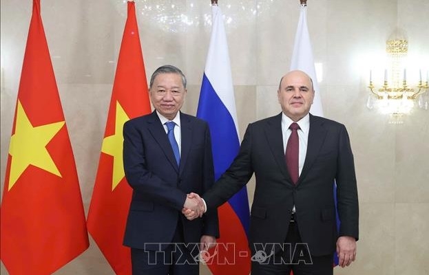Tổng Bí thư Tô Lâm hội kiến Thủ tướng Liên bang Nga Mikhail Mishustin