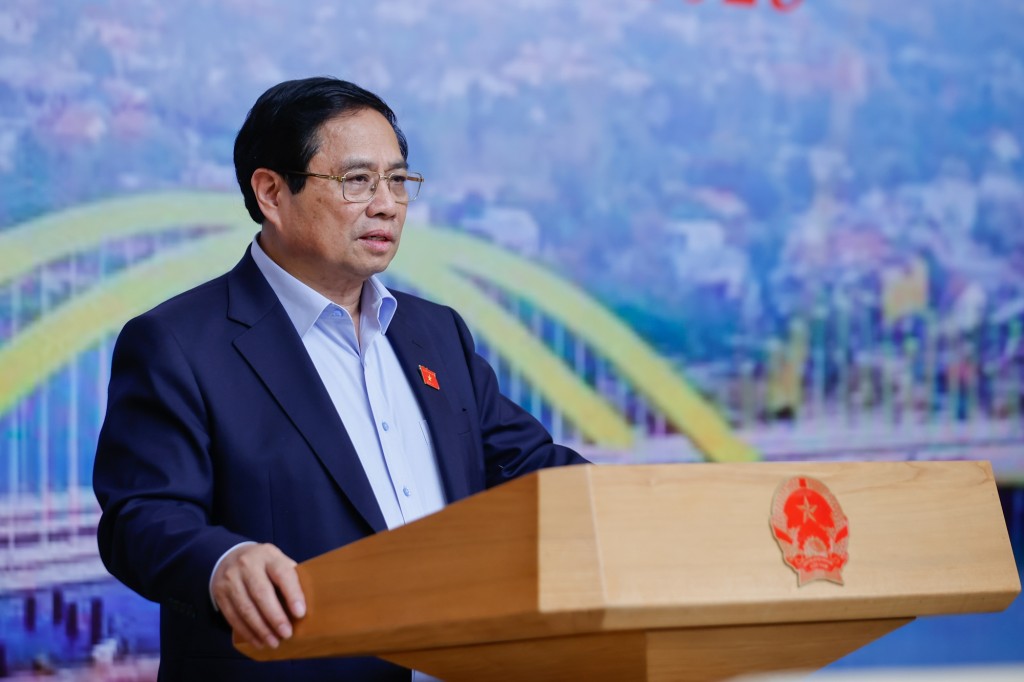 Thủ tướng Phạm Minh Chính: Quyết tâm không đổi mục tiêu với các dự án trọng điểm GTVT - Ảnh: VGP/Nhật Bắc