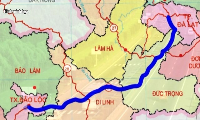 Hướng tuyến cao tốc Bảo Lộc - Liên Khương