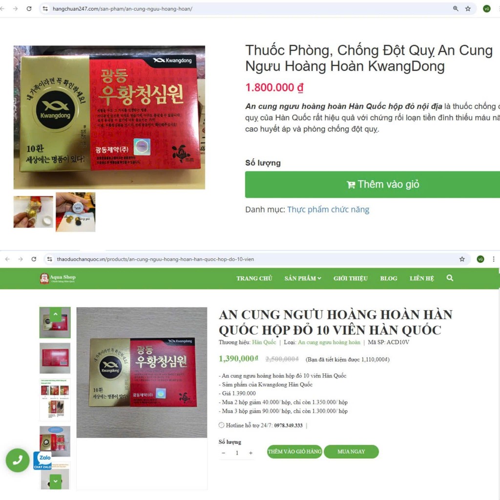 2 kênh bán hàng cùng một sản phẩm nhưng giá chênh lệnh nhau khá nhiều, khiến khách hàng lo ngại về chất lượng sản phẩm