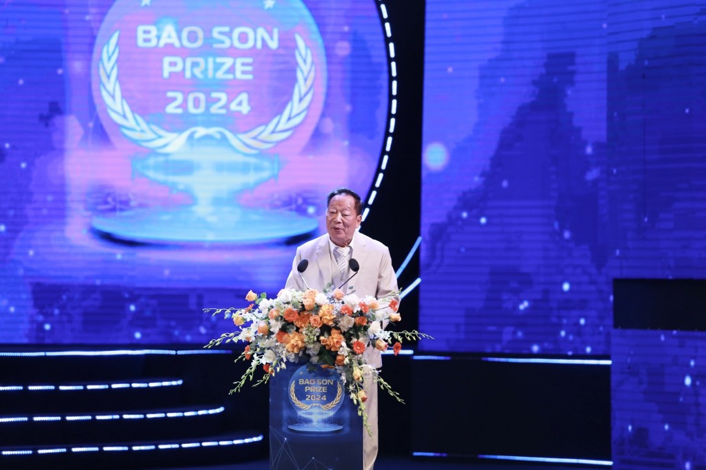 Ông Nguyễn Trường Sơn, Chủ tịch Tập đoàn Bảo Sơn phát biểu tại buổi lễ - Ảnh: VGP/Thu Sa