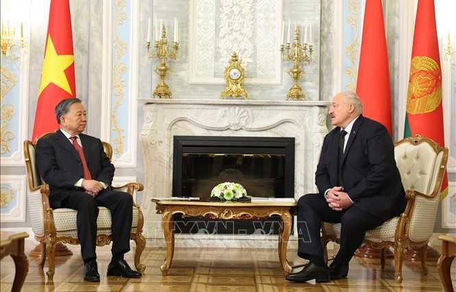 Tổng Bí thư Tô Lâm hội đàm với Tổng thống Belarus
