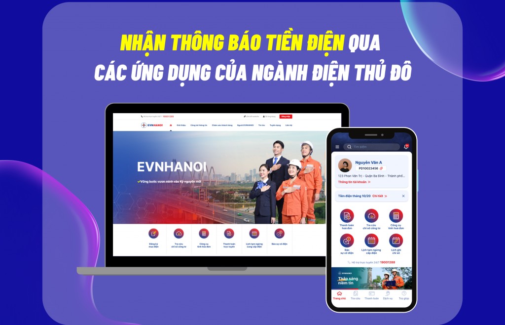 Khách hàng dễ dàng nhận thông báo tiền điện qua ứng dụng số