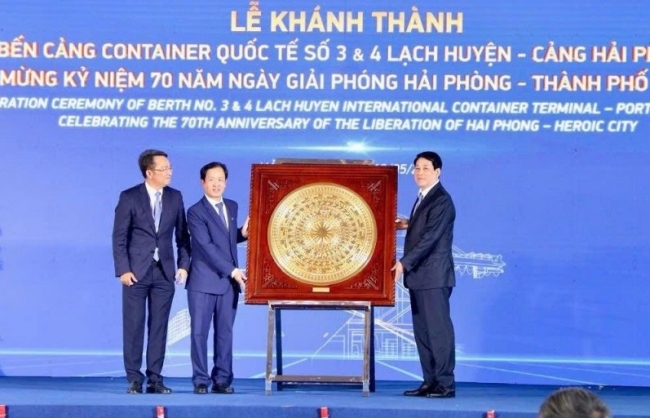 Chủ tịch nước Lương Cường dự khánh thành cảng container quốc tế số 3 & 4 Lạch Huyện, Hải Phòng
