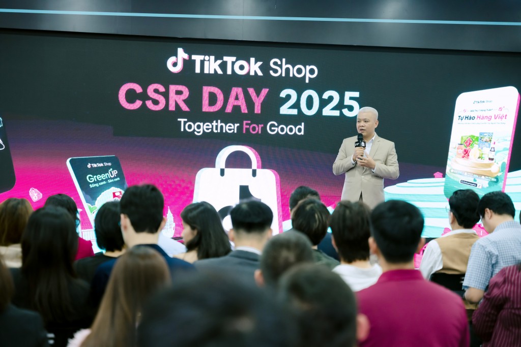 Đại diện TikTok Việt Nam, ông Nguyễn Lâm Thanh, chia sẻ tại sự kiện.