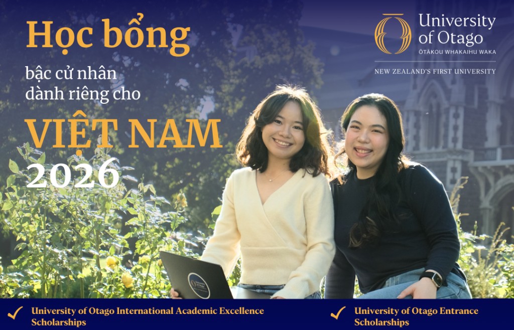 Cơ hội nhận học bổng độc quyền lên đến 1 tỷ đồng từ đại học lâu đời nhất New Zealand