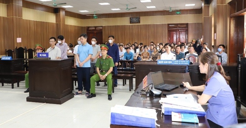 Các bị cáo tại phiên tòa