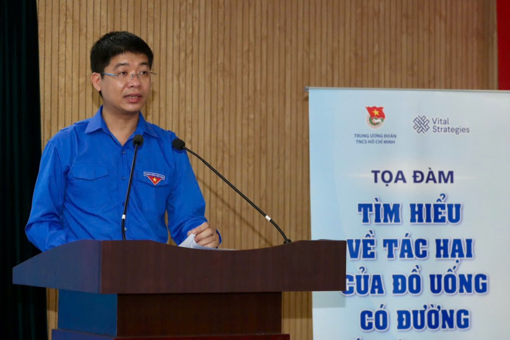 Phó Chánh Văn phòng Trung ương Đoàn Cù Đức Quân phát biểu tại chương trình 