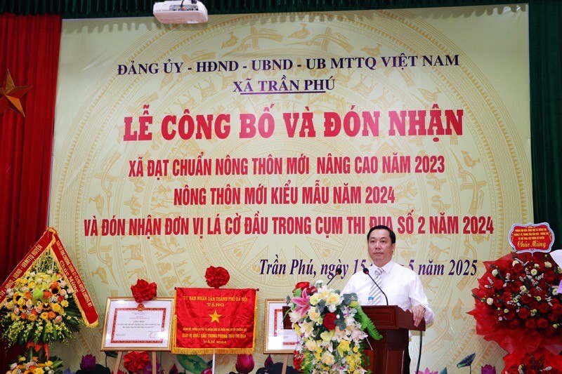 Xã Trần Phú hoàn thành nhiệm vụ xây dựng Nông thôn mới nâng cao, kiểu mẫu