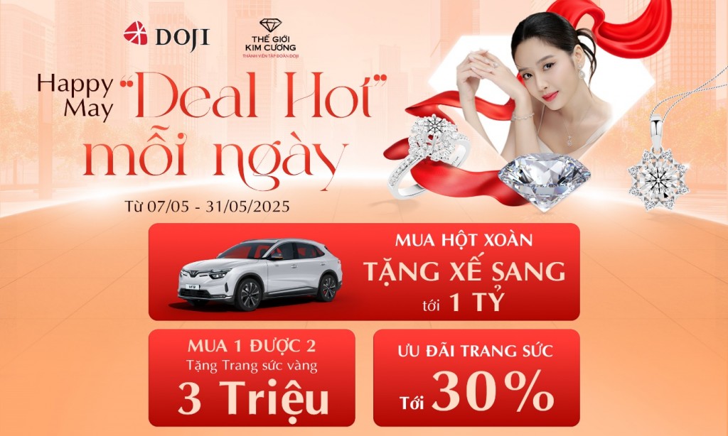 Sắm kim cương tại DOJI và Thế giới kim cương - rinh xe sang tới 1 tỷ đồng