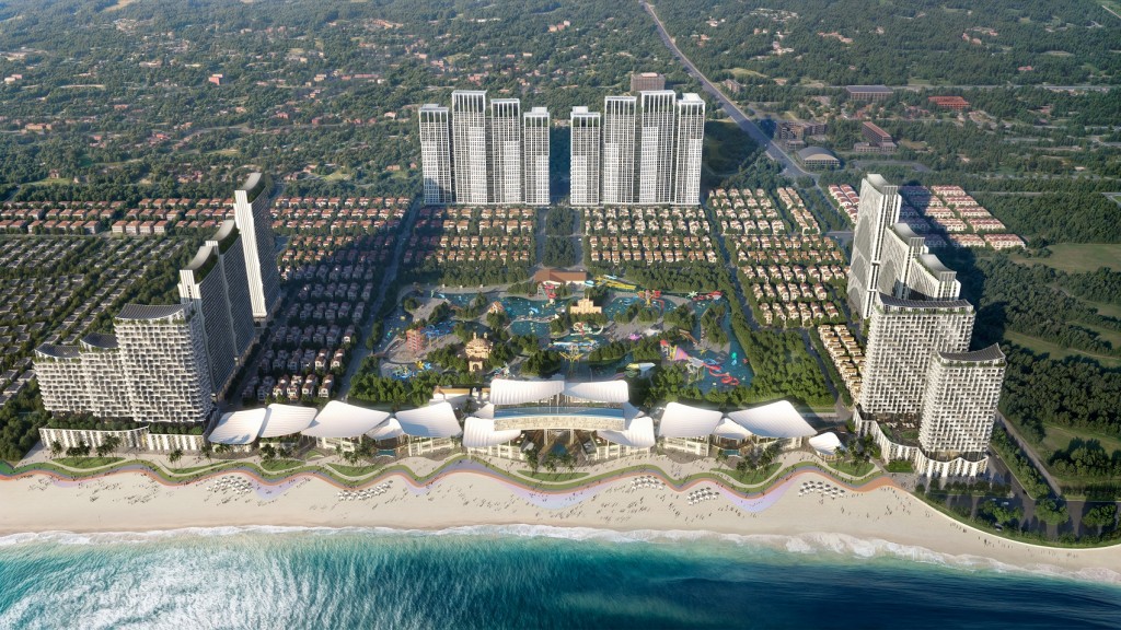 Toàn cảnh dự án Khu đô thị Đường 3 Tháng 2 nhìn từ trên cao (Ảnh phối cảnh minh họa: Sun Property)