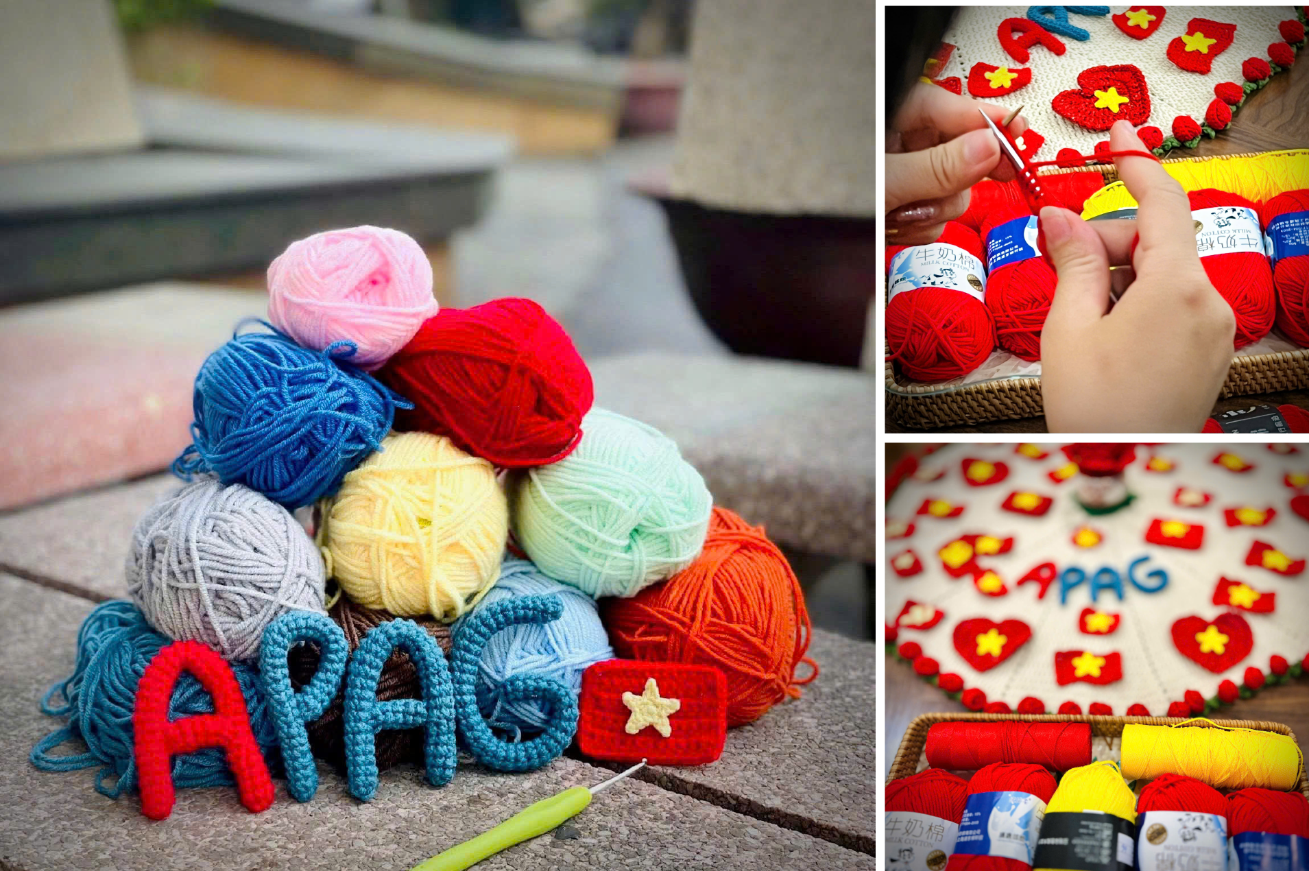 Các sản phẩm handmade sẽ được thực hiện tỉ mỉ bằng tay, thể hiện các hình ảnh biểu tượng như cờ đỏ sao vàng, cờ búa liềm, hoa sen, ngôi sao…