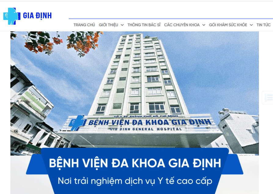 Sở Y tế TP Hồ Chí Minh yêu cầu Bệnh viện Gia Định tạm ngưng thực hiện phẫu thuật hút mỡ bụng (ảnh chụp màn hình website)