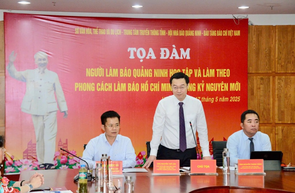 Ông Nguyễn Thế Lãm, Chủ tịch Hội Nhà báo tỉnh Quảng Ninh phát biểu.