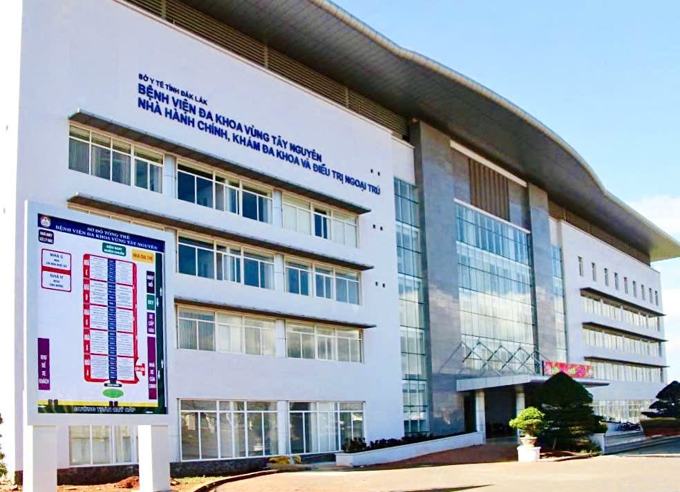 Bệnh viện Đa khoa vùng Tây Nguyên – nơi làm giấy xác nhận thực hành cho Cường, Giàu, Tài và Bình (Ảnh: N.Linh)