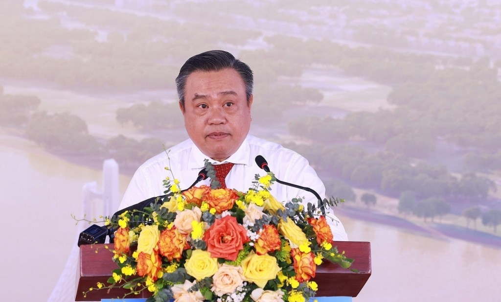 Chủ tịch Ủy ban Nhân dân thành phố Hà Nội Trần Sỹ Thanh phát biểu. (Ảnh: Dương Giang/TTXVN)