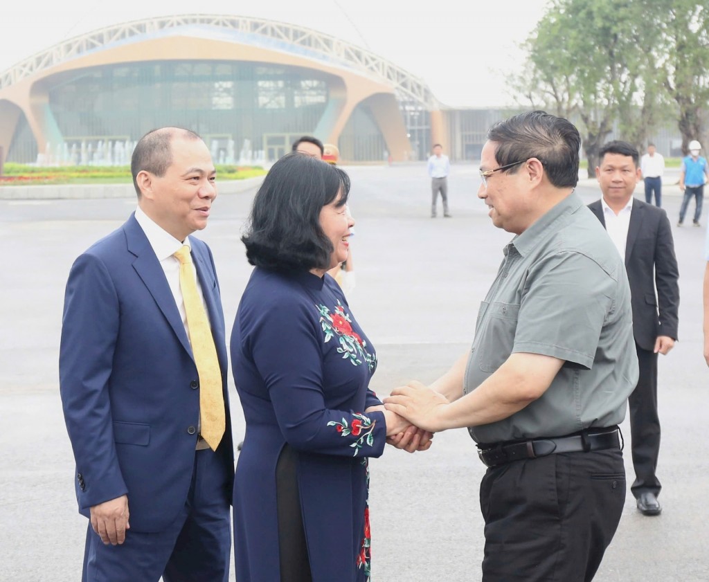 Thủ tướng Chính phủ Phạm Minh Chính, Bí thư Thành uỷ Hà Nội Bùi Thị Minh Hoài tại sự kiện. Ảnh: Viết Thành