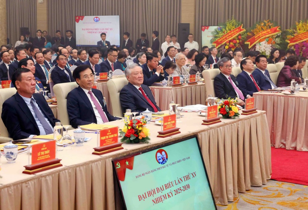 Đại hội đại biểu lần thứ XV Đảng bộ BIDV là Đại hội điểm và cũng là Đại hội Đảng bộ cấp trên cơ sở đầu tiên của Đảng bộ Chính phủ trong nhiệm kỳ 2025-2030 - Ảnh: VGP/Đình Hải