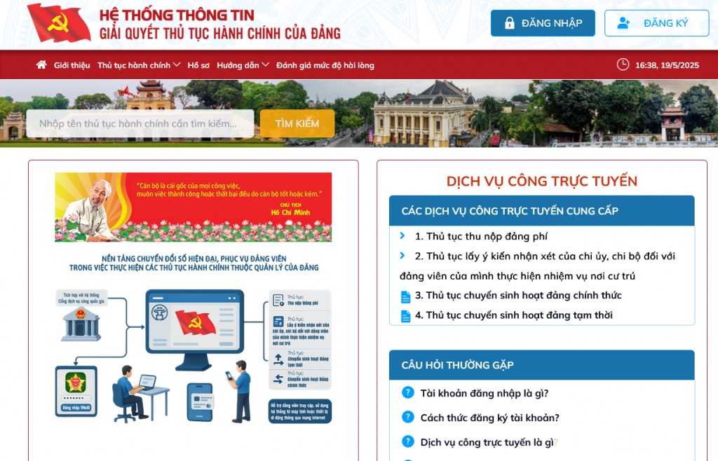 Tích hợp 4 TTHC trong Đảng lên Cổng Dịch vụ công quốc gia