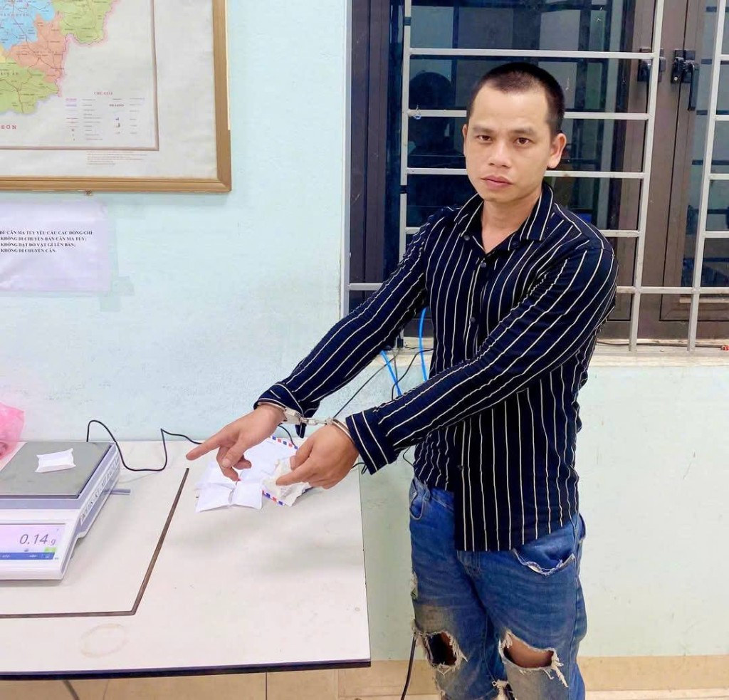 Đối tượng Phú tại cơ quan Công an
