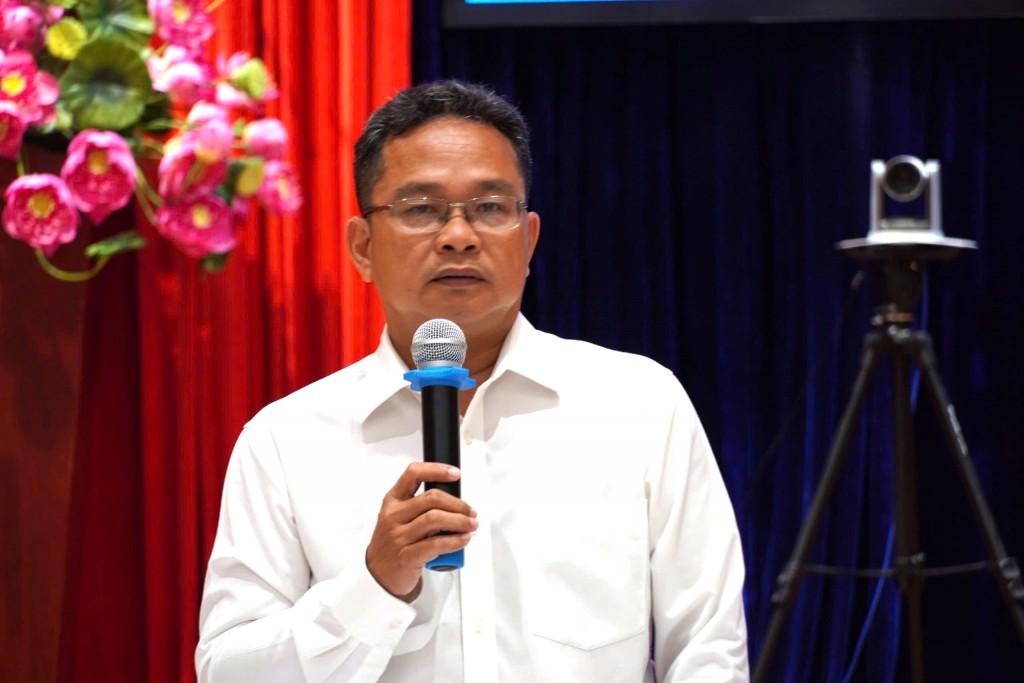 Đồng chí Phạm Minh Tuấn, Phó Chủ tịch Uỷ ban MTTQ Việt Nam TP Hồ Chí Minh phát biểu đề dẫn