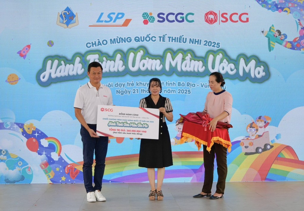 Nhân dịp Tết Thiếu nhi, SCG đã phối hợp cùng Trường Nuôi dạy trẻ khuyết tật Bà Rịa – Vũng Tàu tổ chức chương trình đặc biệt mang tên “Hành trình Ươm mầm ước mơ” dành cho các em học sinh.
