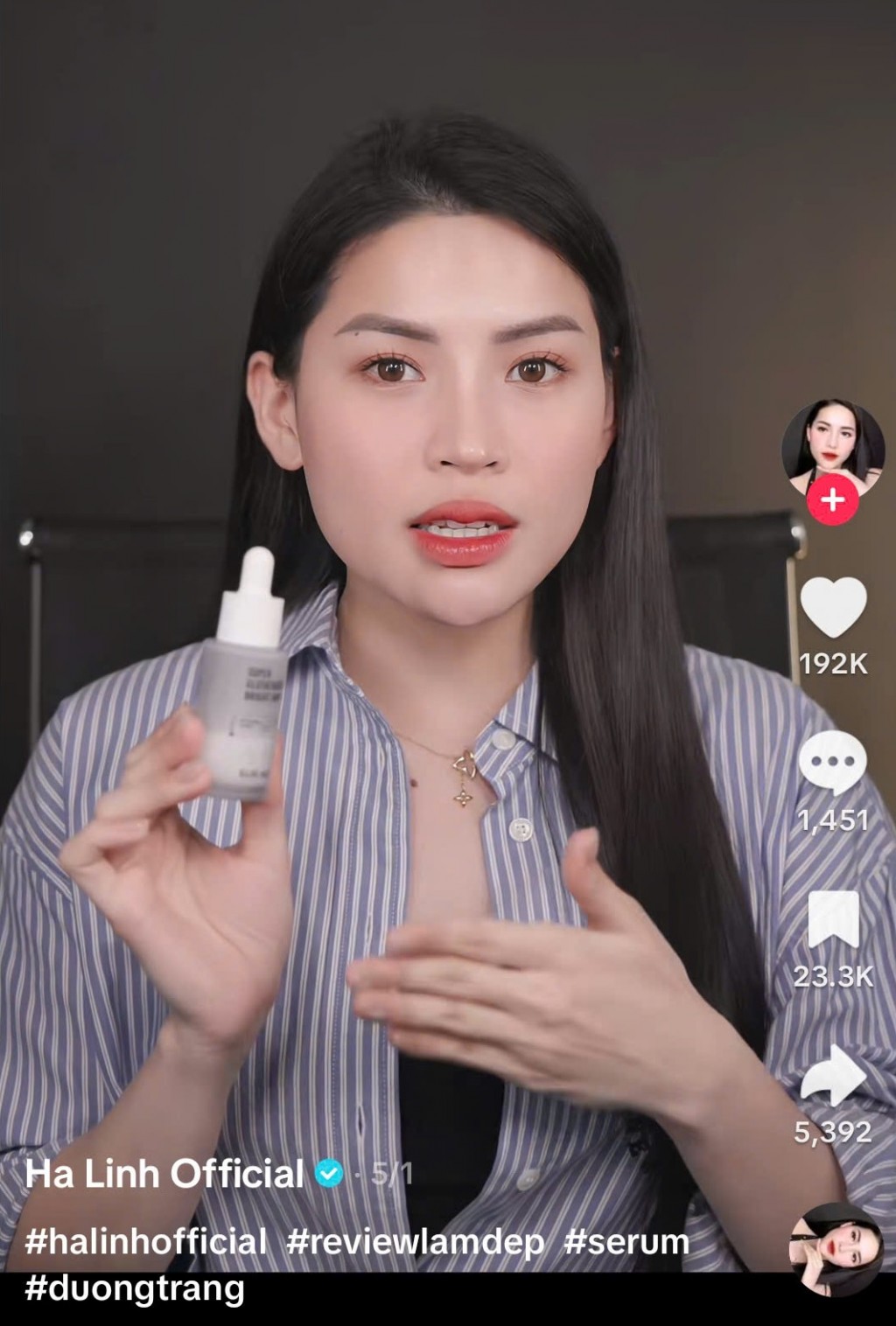 TikToker Võ Hà Linh (Ảnh: Cắt từ clip tiktok)