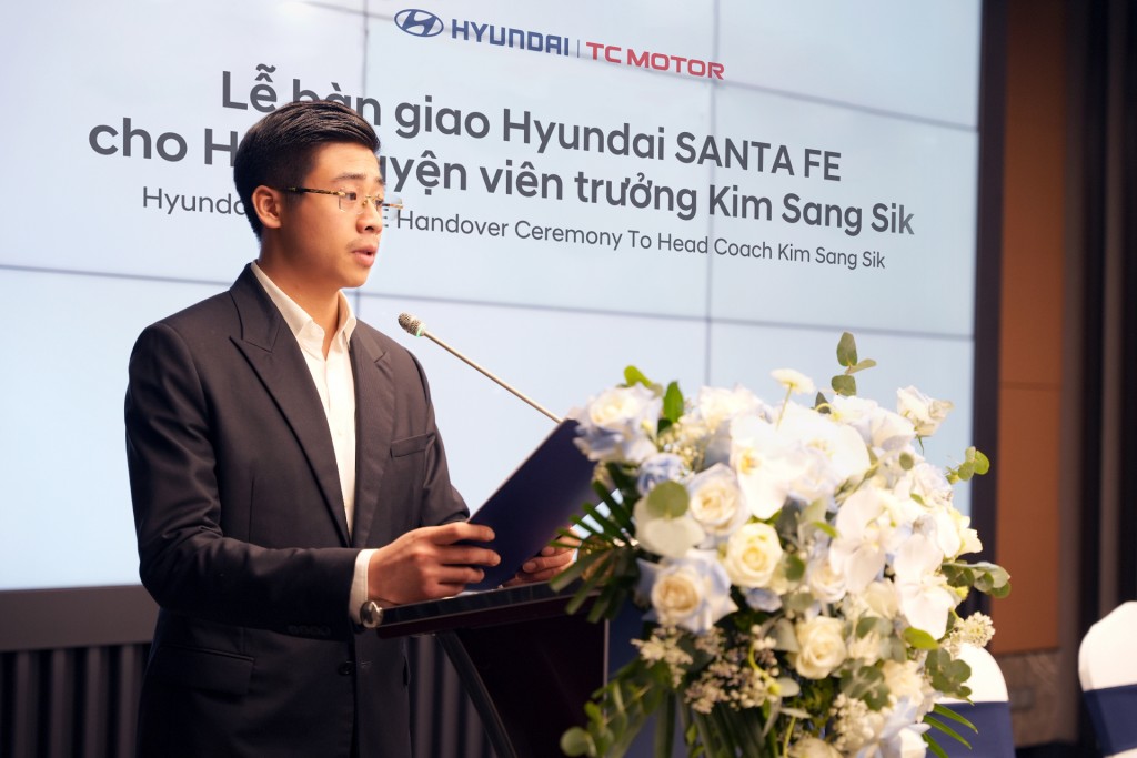 Ông Nguyễn Anh Tú, Tổng Giám đốc của Công ty cổ phần Liên doanh ô tô Hyundai Thành Công Việt Nam chia sẻ tại sự kiện