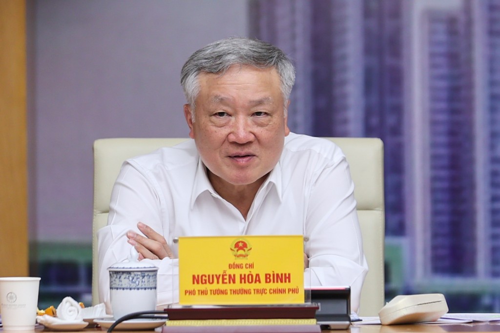 Phó Thủ tướng Thường trực Nguyễn Hòa Bình phát biểu - Ảnh: VGP/Nhật Bắc