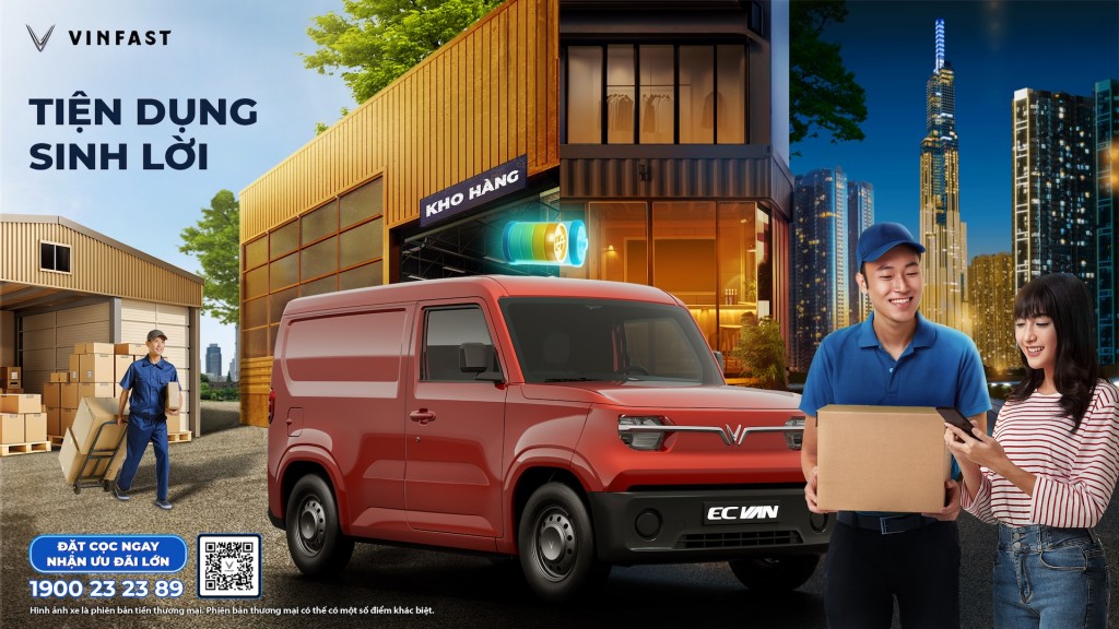 Khách hàng nhận ngay 10 triệu đồng khi đặt cọc sớm xe điện chở hàng Vinfast EC Van